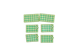 Vintage 1:12 Miniature Dollhouse Green Gingham Table Linen Set with Placemats & Napkins