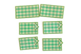 Vintage 1:12 Miniature Dollhouse Green Gingham Table Linen Set with Placemats & Napkins