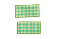 Vintage 1:12 Miniature Dollhouse Green Gingham Table Linen Set with Placemats & Napkins