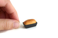 Vintage 1:12 Miniature Dollhouse Loaf of Bread in Black Bread Pan