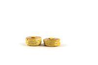 Vintage 1:12 Miniature Dollhouse Set of 2 Pancake Stacks with Butter