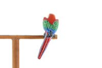 Vintage 1:12 Miniature Dollhouse Parrot on Wooden Perch