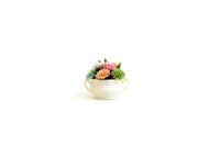 Artisan-Made Vintage 1:12 Miniature Dollhouse Pastel Flower Arrangement