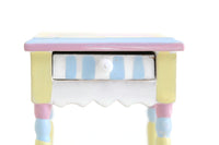 Vintage 1:12 Miniature Dollhouse Pastel Painted End Table, Side Table or Nightstand