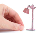 Vintage Half Scale 1:24 Miniature Dollhouse Tootsie Toy Pink & Gray Metal Floor Lamp