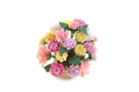 Artisan-Made Vintage 1:12 Miniature Dollhouse Basket Flower Arrangement