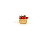 Vintage 1:12 Miniature Dollhouse Pint Basket of Red Peppers