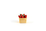 Vintage 1:12 Miniature Dollhouse Pint Basket of Red Peppers