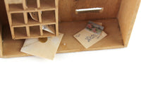 Vintage 1:12 Miniature Dollhouse Post Office Counter with Accessories