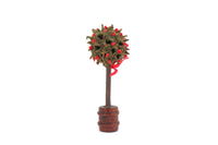Vintage Half Scale 1:24 Miniature Dollhouse Potted Topiary Tree with Red Berries