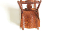 Vintage 1:12 Miniature Dollhouse Wooden Rocking Chair