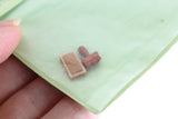 New Vintage 1:12 Miniature Dollhouse Rubber Stamp & Inkpad Set