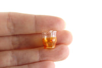 Vintage 1:12 Miniature Dollhouse Orange Glass Pitcher & Glasses Set