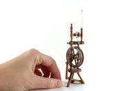 Vintage 1:12 Miniature Dollhouse Wooden Spinning Wheel