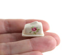 Vintage 1:12 Miniature Dollhouse White Porcelain Covered Butter Dish