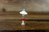 Vintage 1:12 Miniature Dollhouse White & Red Oil Lamp