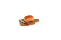 Vintage 1:12 Miniature Dollhouse Loaf of Bread with Knife & Wooden Cutting Board