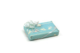 Artisan-Made Vintage 1:12 Miniature Dollhouse Blue Rabbit Print Wrapped Baby Gift Box