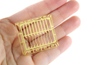 Vintage 1:12 Miniature Dollhouse Yellow Dish Rack