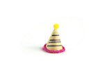 Vintage 1:12 Miniature Dollhouse Pink & Yellow Striped Party Hat