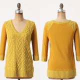 Anthropologie Yellow "Dually Clad Sweater" by Pilcro & the Letterpress, Size S, Originally $68