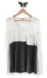 Anthropologie Gray Two Tone "Duo Colorblocked Top" by Bordeaux, Size S, Originally $48
