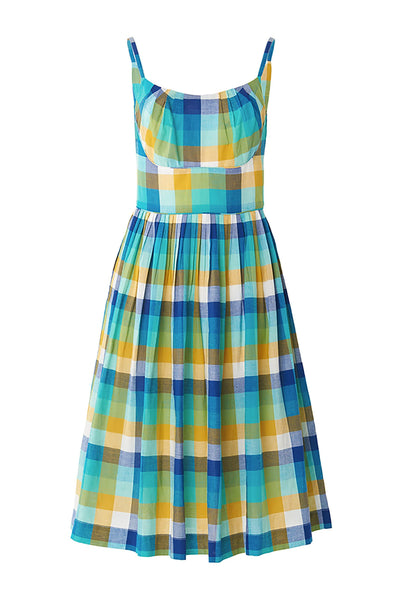 New Emily & Fin Enid Cote D'Azur Plaid Dress, Size S / UK 10, Originally $136