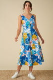 New Emily & Fin Margot Blue Asilah Midi Dress, Size S / UK 10, Originally $156