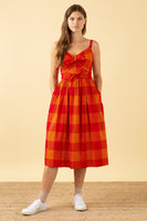 New Emily & Fin Salma Heatwave Check Dress, Size S / UK 10, Originally $136