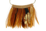 New Rare Anthropologie "Fanned Feather Necklace" in Brown
