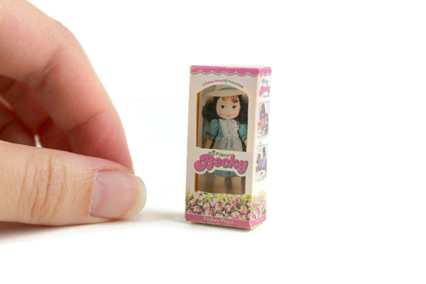 Vintage 1:12 Rare Miniature Dollhouse Fisher Price Boxed My Friend Becky Doll Toy