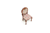 Vintage 1:12 Miniature Dollhouse Pink Floral Parlor Chair