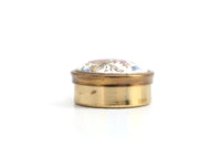 Vintage Gold & Floral Pill Box, Pill Case or Small Jewelry Box