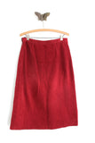 Vintage GAP Brick Red Corduroy A-Line Midi Skirt