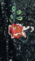 New Anthropologie Black Floral Sequin "Garden Glitz Skirt" by Maeve, Originally $148