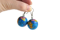 Vintage Dangling World Globe Earrings