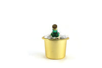 Vintage 1:12 Miniature Dollhouse Gold Ice Bucket with Bottle of Champagne