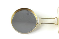 Vintage Gold & Beige Flip-Up Travel Mirror