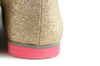 New Mossimo Gold Glitter Oxford Flats with Pink Soles, Size 9