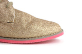 New Mossimo Gold Glitter Oxford Flats with Pink Soles, Size 9