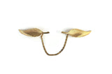 Vintage Gold Leaf-Shaped Sweater Clips