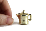 Vintage 1:6 Miniature Dollhouse 13 Piece Gold Plastic Tea Set
