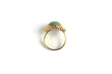 Vintage Adjustable Gold Ring with Green Stone Eye-Shaped Center