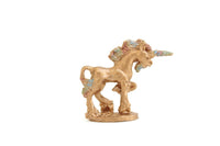 Vintage 1:12 Miniature Gold Unicorn Figurine with Rainbow Painted Features