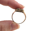 Vintage Gold & Black Frame Letter "P" Initial Ring, Size 10