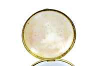Vintage Round Brass & Floral Divided Pill Box