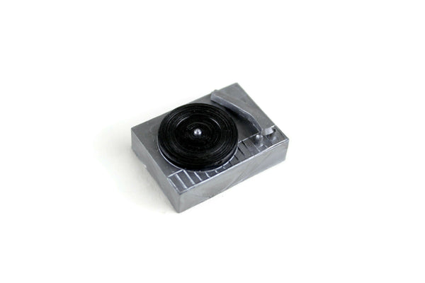 Vintage 1:6 Miniature Dollhouse Silver Plastic Record Player