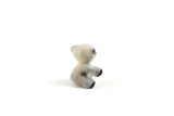 Vintage 1:12 Miniature Dollhouse Gray & White Flocked Teddy Bear