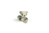 Vintage 1:12 Miniature Dollhouse Gray & White Flocked Teddy Bear