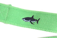 Vintage Green & Blue Embroidered Shark Child's Belt